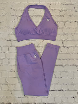 Lavender V-Neck Halter Set