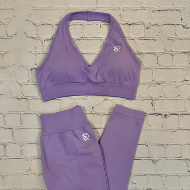 Lavender V-Neck Halter Set